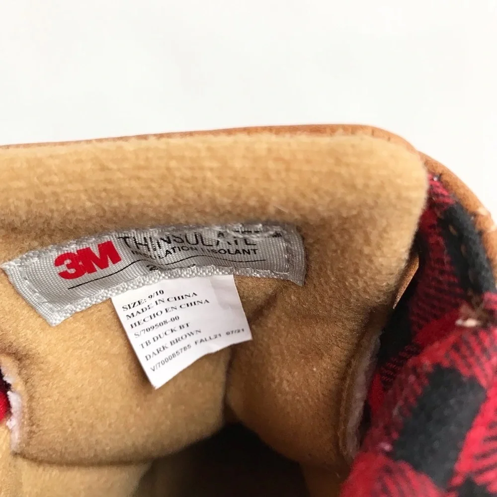 BABygap tan/plaid duck boots  EUC size 9/10 toddler